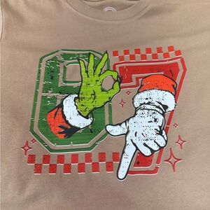 Gildan Kids Short Sleeve Tee - Tan with Green and Red Graphic